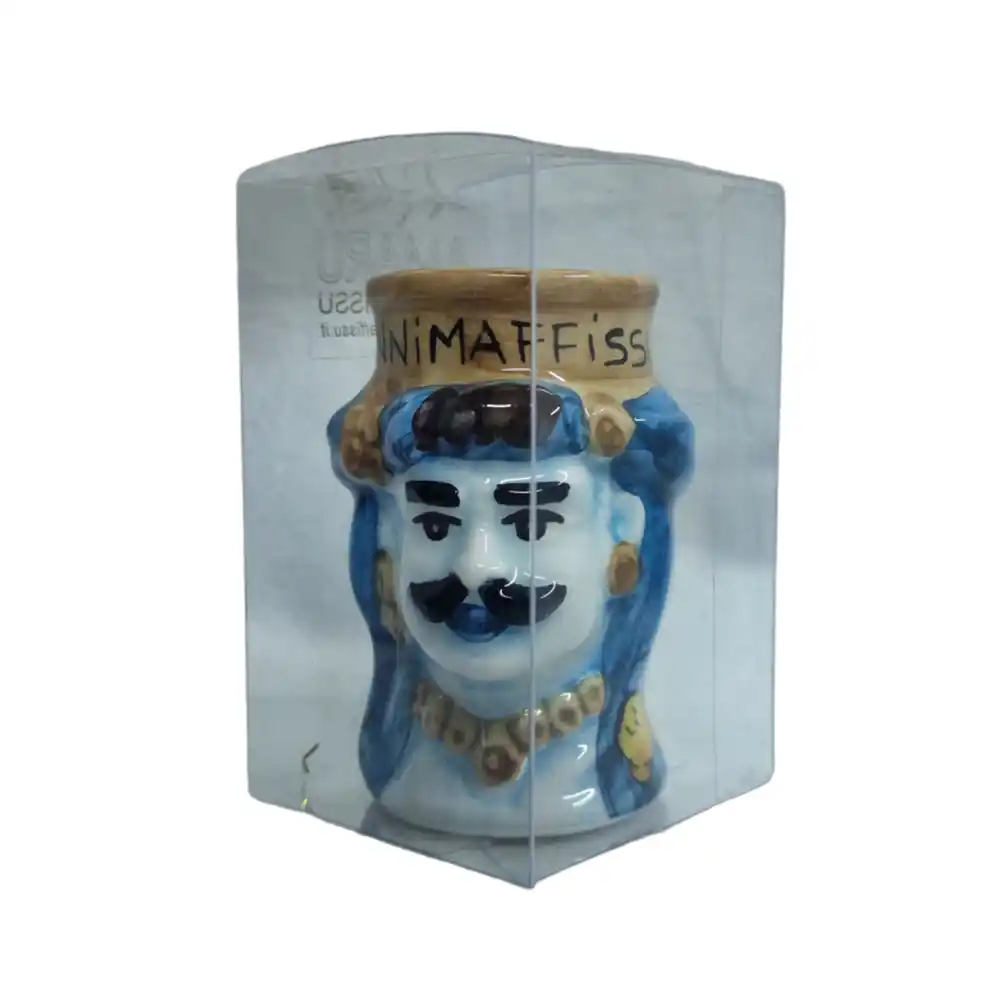 Bicchiere-Ceramica-TDM-retro Bicchiere testa di moro double face in ceramica realizzata a mano