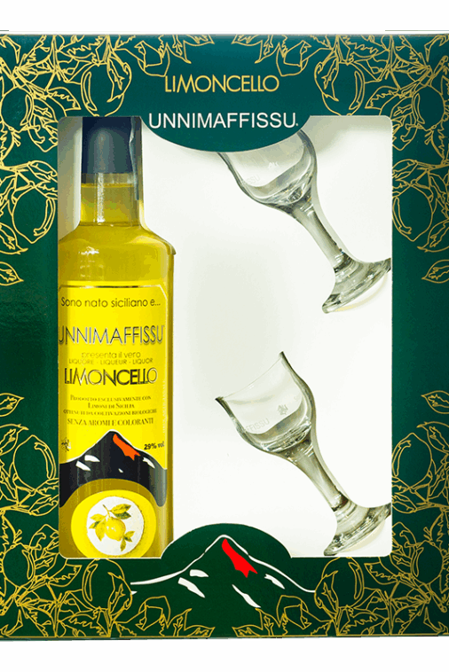 Box Limoncello Unnimaffissu cl.70 + 2 calici